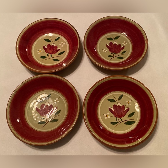 Stangl Pottery 'Magnolia' Fruit Dessert Sauce Bowl Set Mid Century Modern *Read - Picture 1 of 9